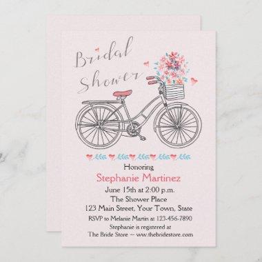 Blissful Bridal Bicycle Shower Invitations