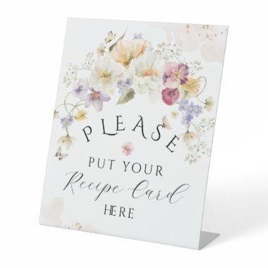 Bloom Wildflower Rustic  Recipe Pedestal Sign