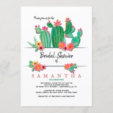 Blooming Cactus Bridal Shower Invitations