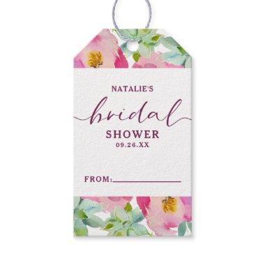 Blooming Chic Blush Floral Bridal Display Shower Gift Tags