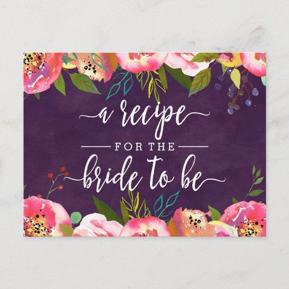 Blooming Chic Floral Bridal Shower Recipe Invitations