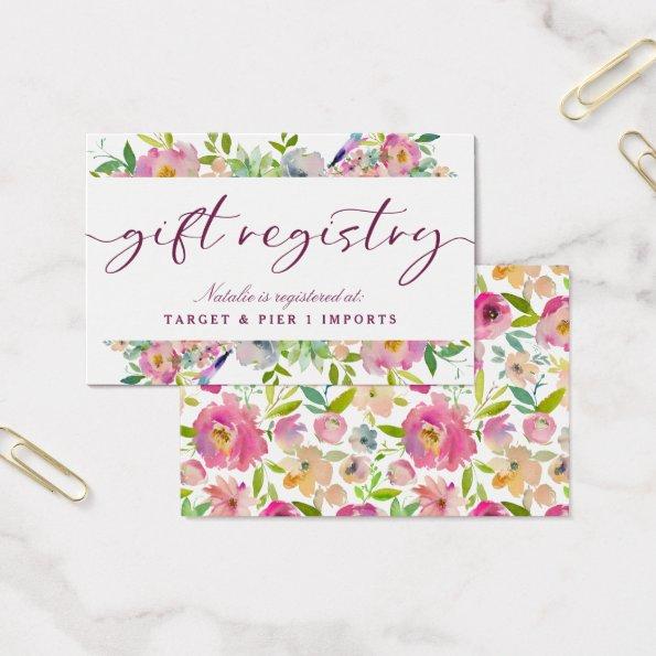 Blooming Chic Shower Gift Registry Insert Card