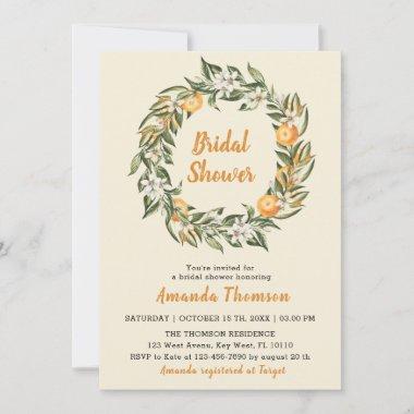Blooming Citrus Botanical Bridal Shower Invitations