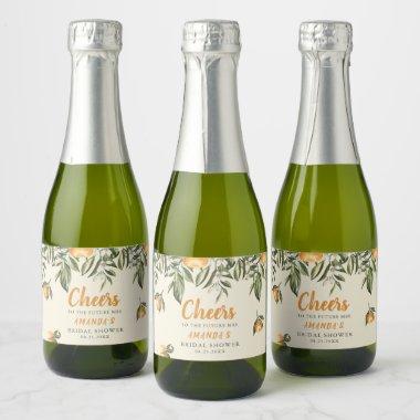 Blooming Citrus Bridal Shower Sparkling Wine Label