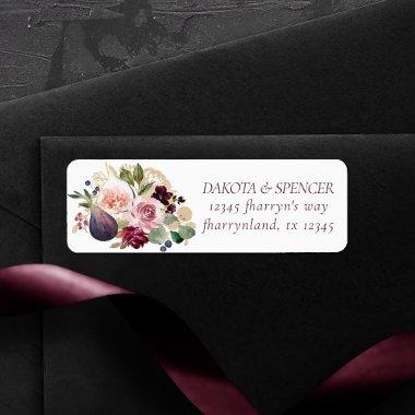 Blooming Figs | Moody Rustic Fruit Elegant Blossom Label