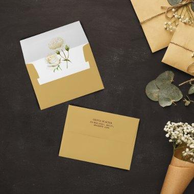 Blossoming Love with White Rose  Envelope