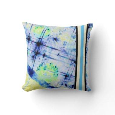 Blue Abstract Throw Pillow