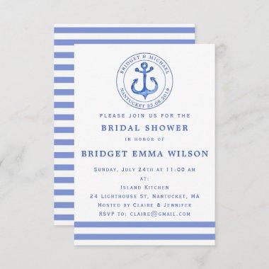 Blue Anchor - Nautical Bridal Shower Invitations