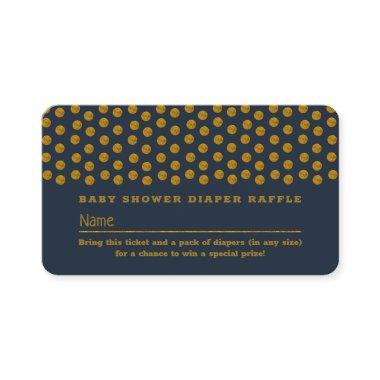 Blue and Gold Polka Dot , Diaper Raffle Ticket Enclosure