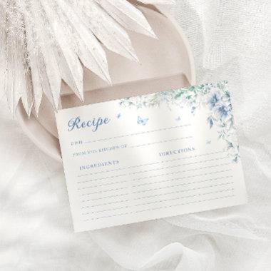 Blue and White Chinoiser Bridal Shower Recipe Invitations