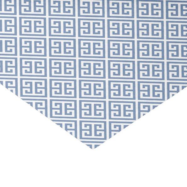 Blue And White Classic Greek Key Pattern Tissue Paper