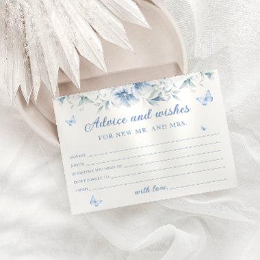 Blue and White Floral Advice and Wishes Invitations