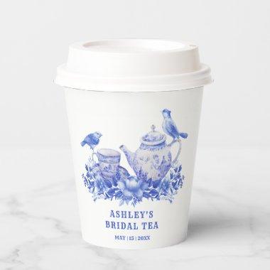 Blue and White Floral Bridal Shower | Tea Party P Paper Cups