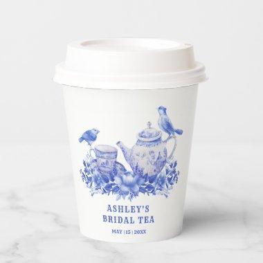 Blue and White Floral  | Tea Party P Paper Cups