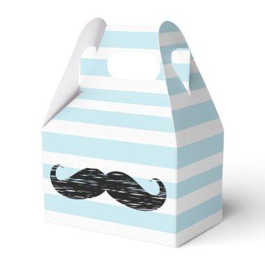 Blue and White Striped Mustache Candy Treat Box