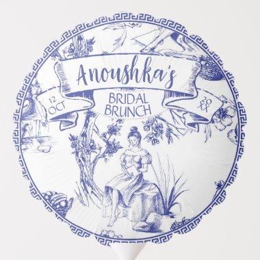 Blue and White Toile de Jouy  Balloon
