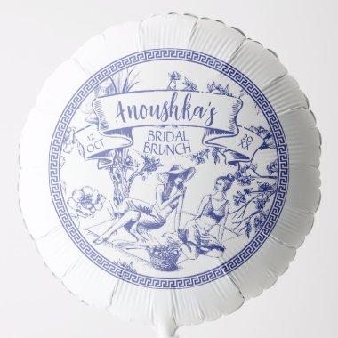 Blue and White Toile de Jouy  Balloon
