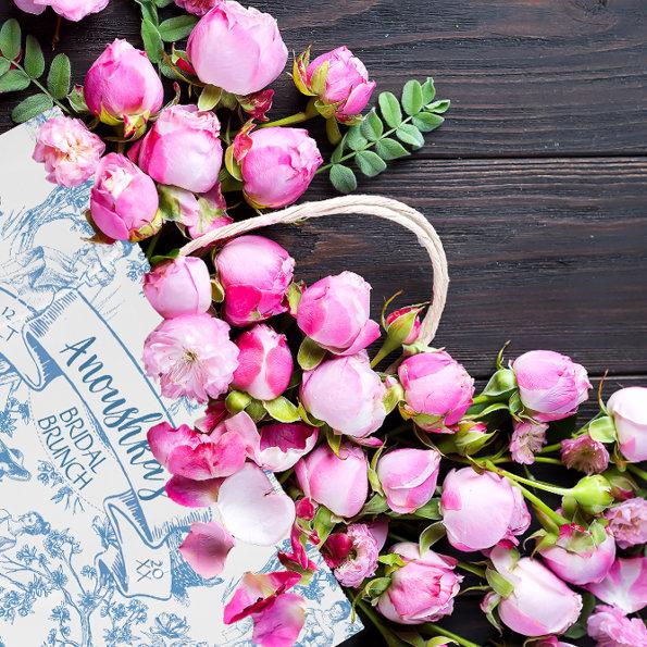 Blue and White Toile de Jouy  Medium Gift Bag