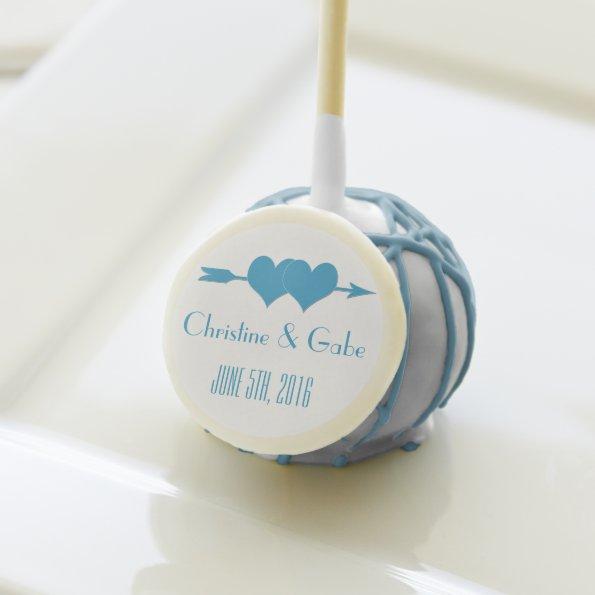 Blue and White Wedding Favor Cake Pop