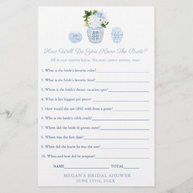 Blue And White Who Knows Bride The Best Game Invitations