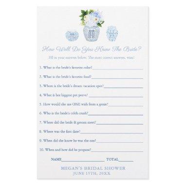 Blue And White Who Knows Bride The Best Game Invitations