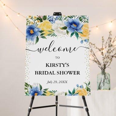 Blue and Yellow Flowers  Welcome Foam Board