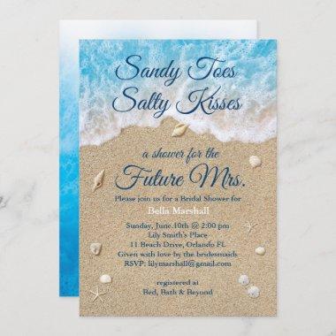 Blue Beach Waves Bridal Shower Invitations
