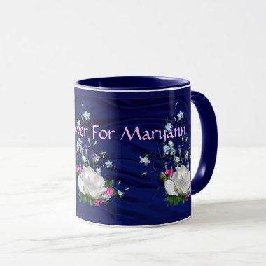 Blue Bells and White Roses Bridal Shower Coffee Mu Mug