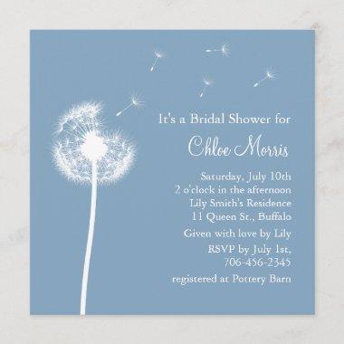 Blue Best Wishes! Bridal Shower Invitations