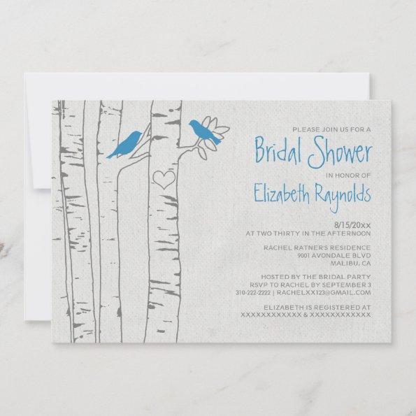 Blue Birds Bridal Shower Invitations