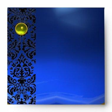BLUE BLACK DAMASK Sapphire, Gold ,Yellow Topaz Envelope