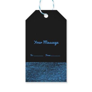 Blue & Black Modern Glam Sequins Elegant Chic Gift Tags