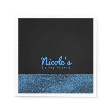 Blue & Black Modern Glam Sequins Elegant Chic Napkins