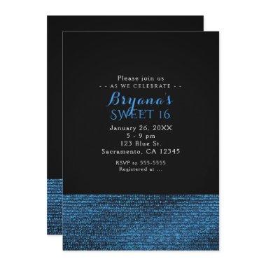 Blue & Black Modern Glam Sequins Party