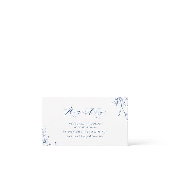 Blue botanical crest monogram bridal Registry
