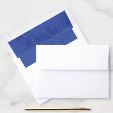 Blue Botanical Wedding Envelope Liner