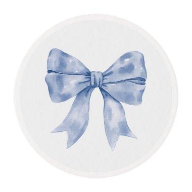 Blue Bow Baby or , Birthday Party Edible Frosting Rounds