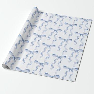 Blue Bow Baby or , Birthday Party Wrapping Paper