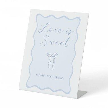 Blue Bow  Love is Sweet Favor Pedestal Sign
