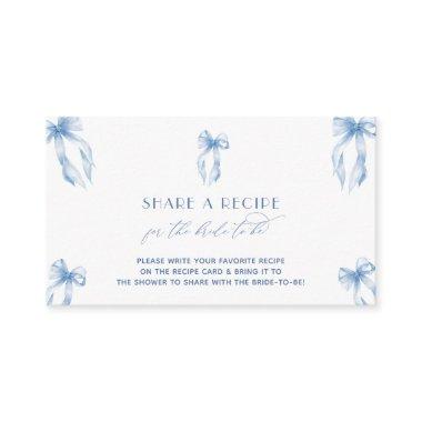 Blue Bow Coquette  Share A Recipe Enclosure