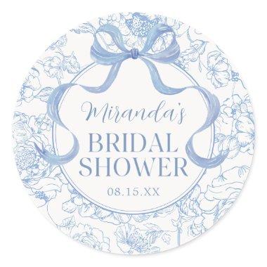 Blue Bow Floral Chinoiserie  Sticker