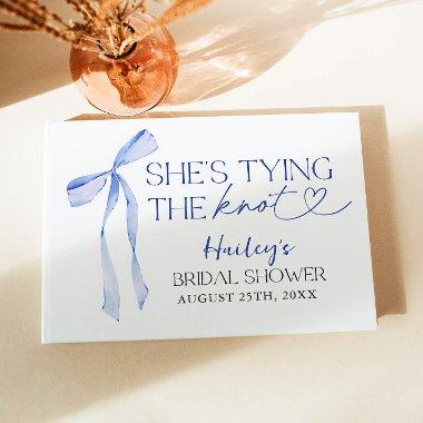 Blue Bow Shes Tying the Knot  Brunch Guest Book