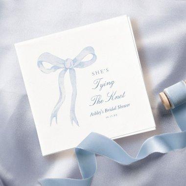 Blue Bow She's Tying The Knot  Napkins