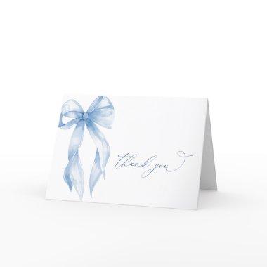 Blue Bow Thank You  Editable Template