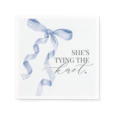 Blue Bow Tying the Knot  Decor Napkins