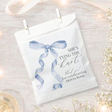 Blue Bow Tying the Knot  Dessert Favor Bag