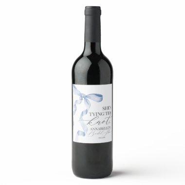 Blue Bow Tying the Knot  Favors Wine Label