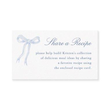 Blue Bow Tying The Knot  Recipe Enclosure