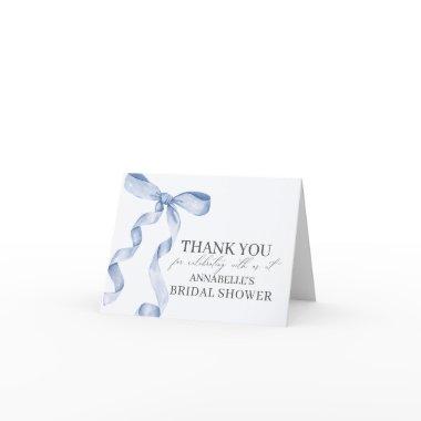 Blue Bow Tying the Knot  Thank You