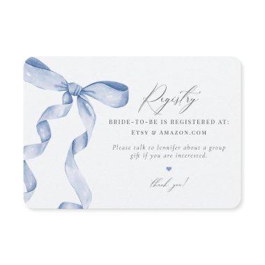Blue Bow Tying the Knot Registry  insert